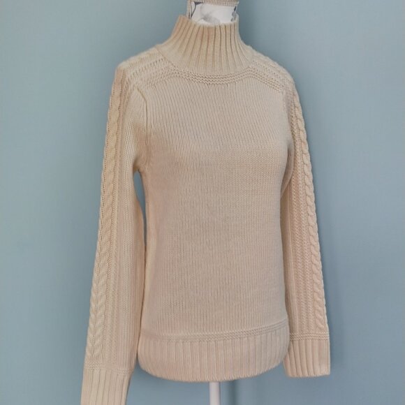 ROOTS Cableknit Sweater Wool Cashmere, XS - Picture 2 of 10